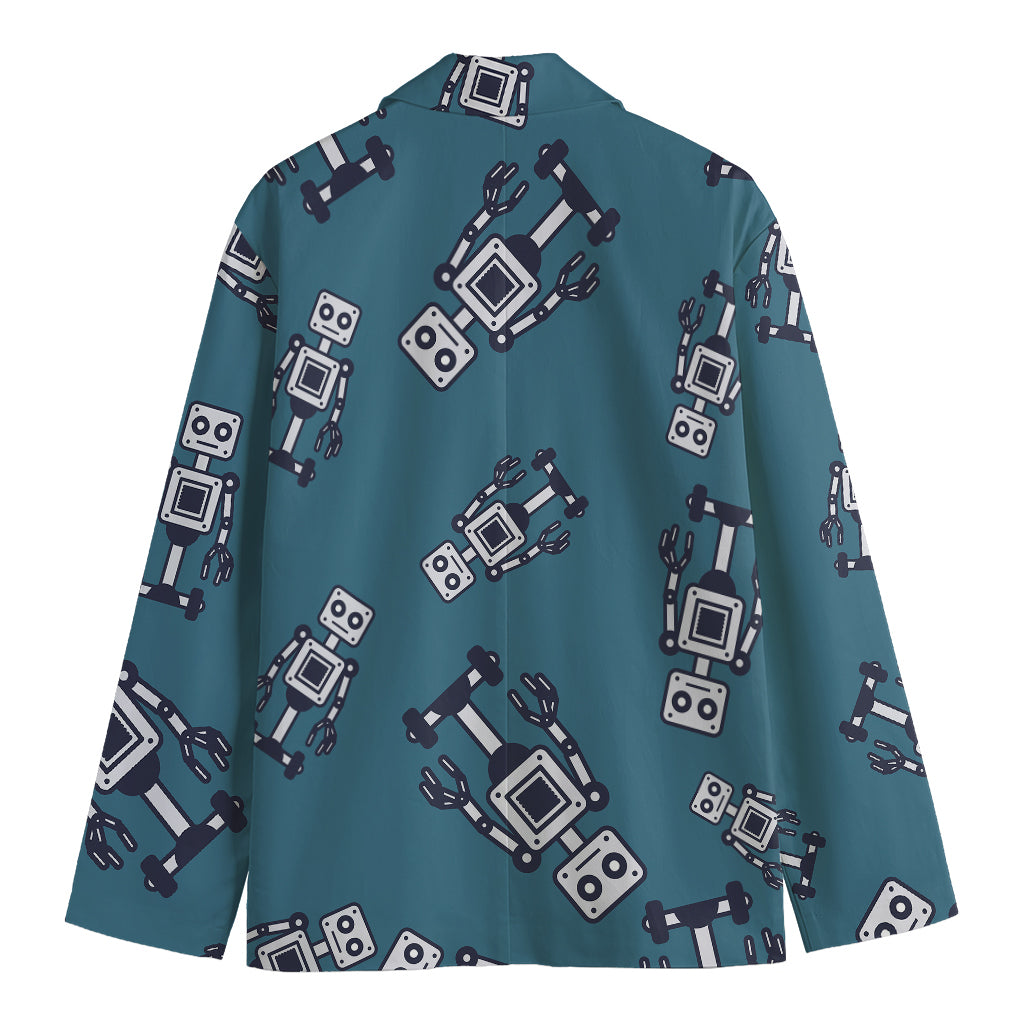 Robot Servant Pattern Print Men's Cotton Blazer