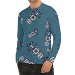 Robot Servant Pattern Print Men's Long Sleeve Rash Guard