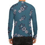 Robot Servant Pattern Print Men's Long Sleeve Rash Guard