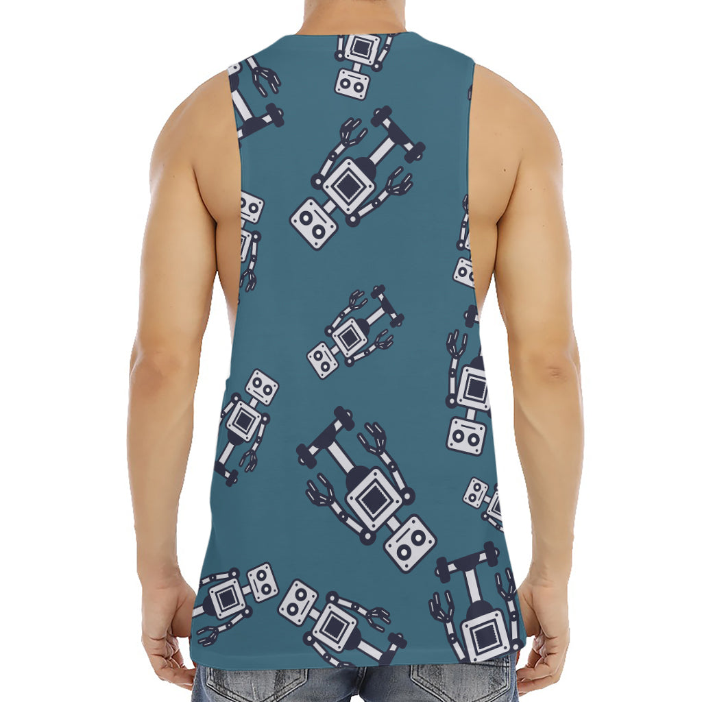 Robot Servant Pattern Print Men's Muscle Tank Top