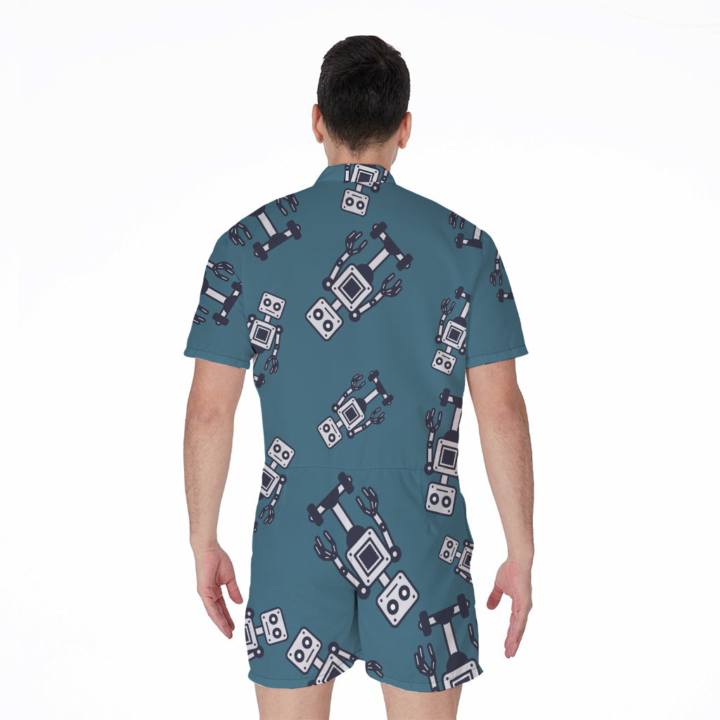 Robot Servant Pattern Print Men's Rompers