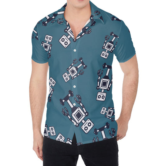 Robot Servant Pattern Print Men's Shirt