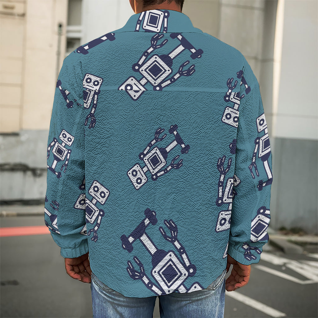 Robot Servant Pattern Print Men's Shirt Jacket
