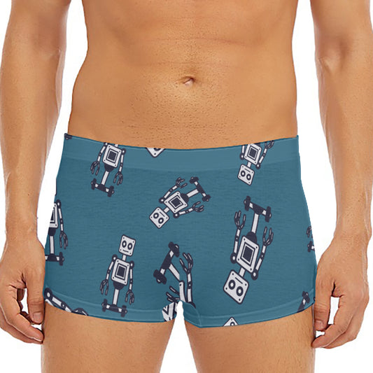 Robot Servant Pattern Print Men's Short Boxer Briefs