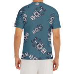 Robot Servant Pattern Print Men's Short Sleeve Rash Guard
