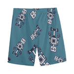 Robot Servant Pattern Print Men's Sports Shorts