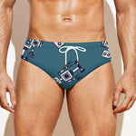 Robot Servant Pattern Print Men's Swim Briefs