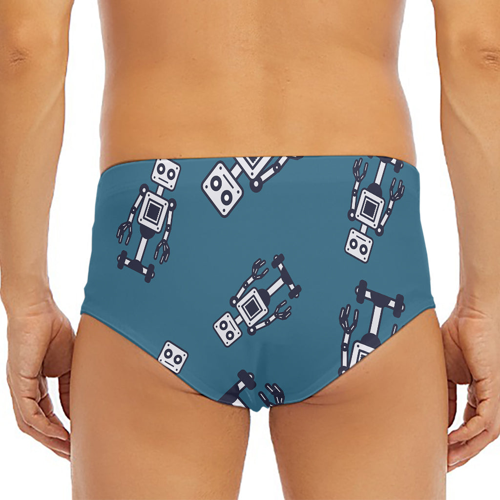 Robot Servant Pattern Print Men's Triangle Swim Briefs