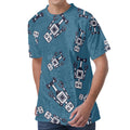 Robot Servant Pattern Print Men's Velvet T-Shirt