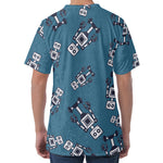 Robot Servant Pattern Print Men's Velvet T-Shirt
