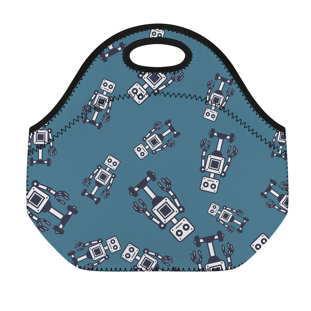 Robot Servant Pattern Print Neoprene Lunch Bag