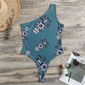 Robot Servant Pattern Print One Shoulder Bodysuit