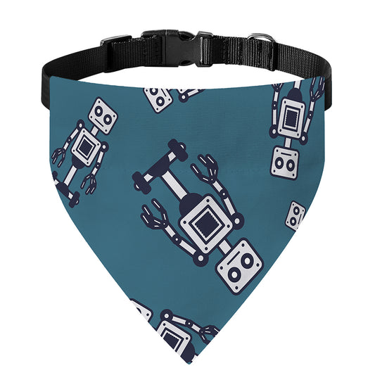 Robot Servant Pattern Print Over The Collar Dog Bandana