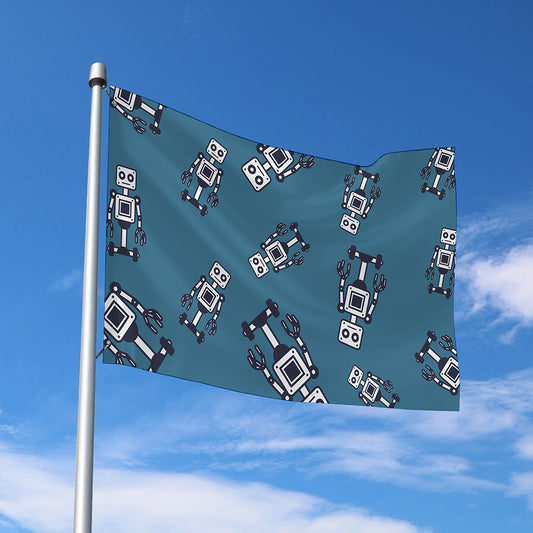 Robot Servant Pattern Print Polyester Flag