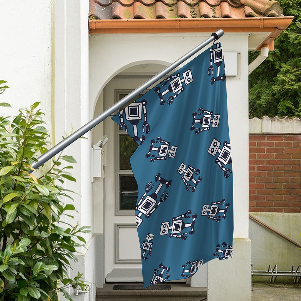 Robot Servant Pattern Print Polyester Flag
