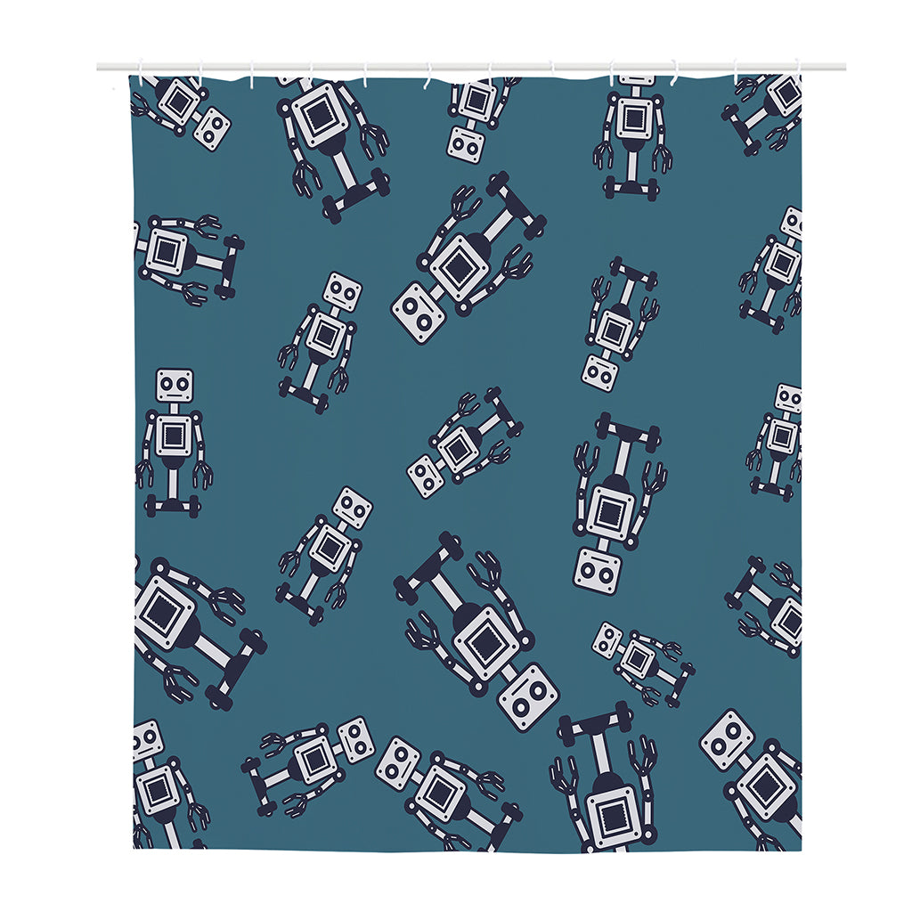 Robot Servant Pattern Print Polyester Shower Curtain