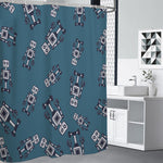 Robot Servant Pattern Print Premium Shower Curtain
