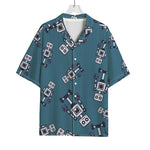 Robot Servant Pattern Print Rayon Hawaiian Shirt