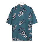Robot Servant Pattern Print Rayon Hawaiian Shirt