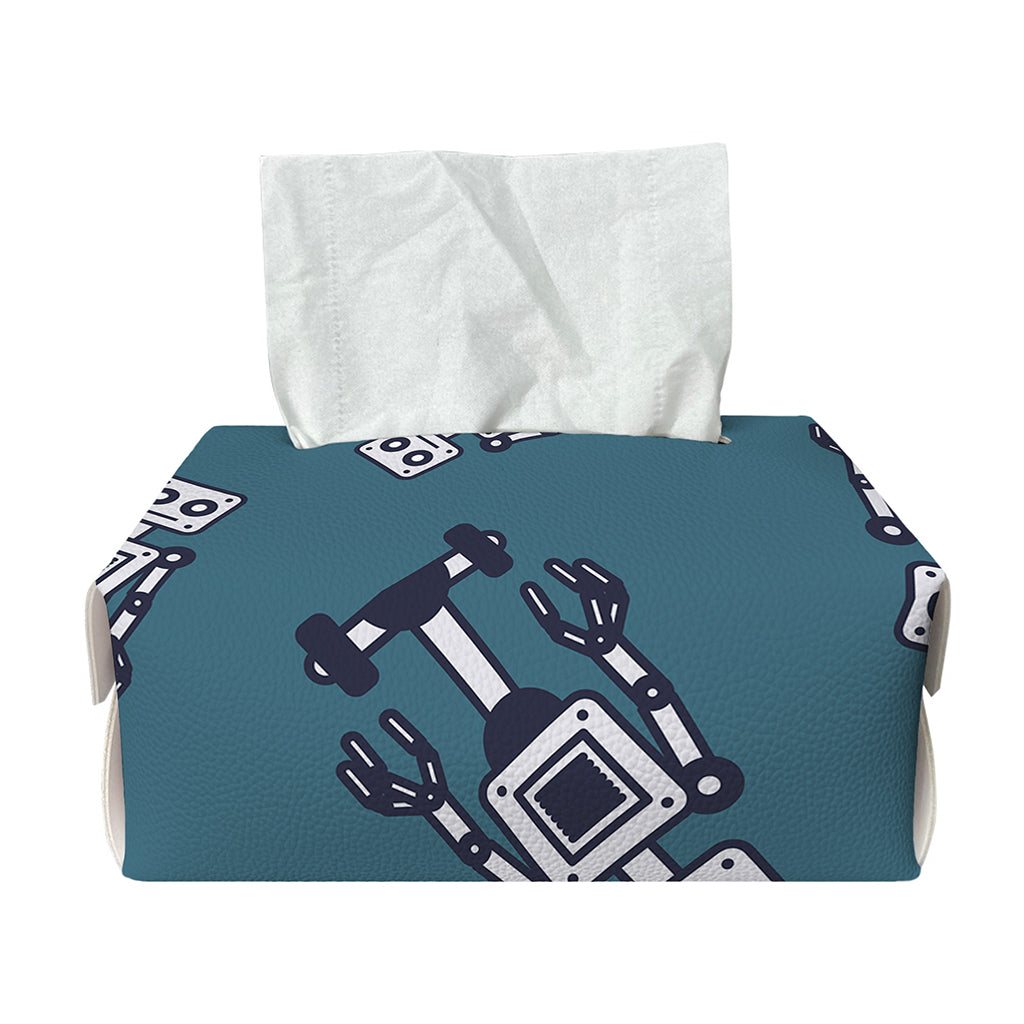 Robot Servant Pattern Print Rectangle Tissue Box Cover