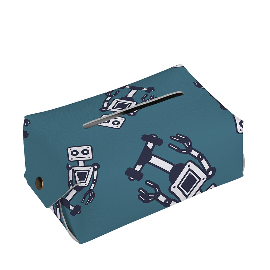 Robot Servant Pattern Print Rectangle Tissue Box Cover