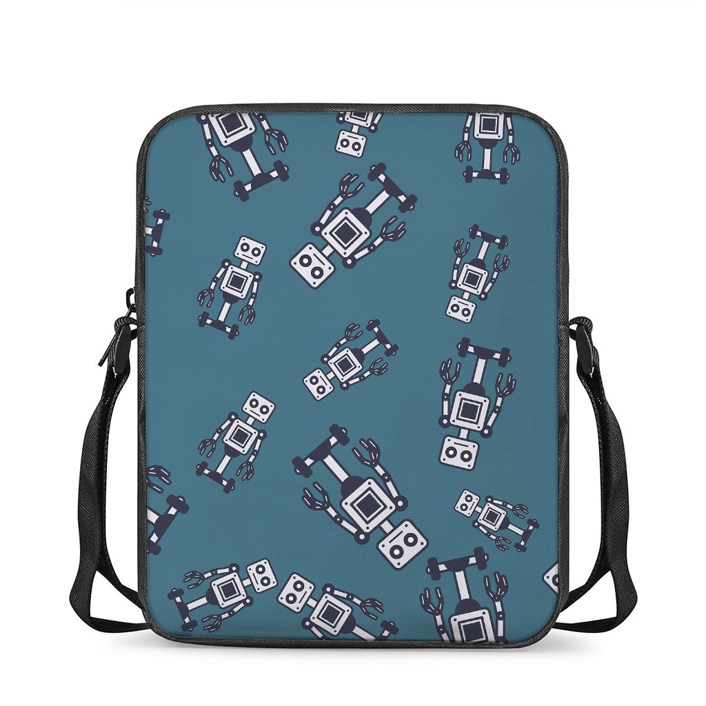 Robot Servant Pattern Print Rectangular Crossbody Bag