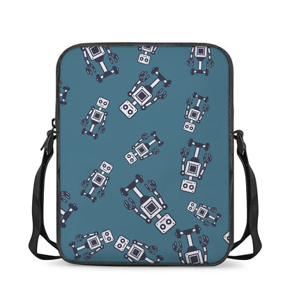 Robot Servant Pattern Print Rectangular Crossbody Bag