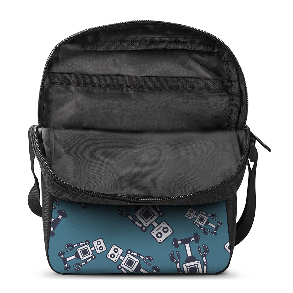 Robot Servant Pattern Print Rectangular Crossbody Bag