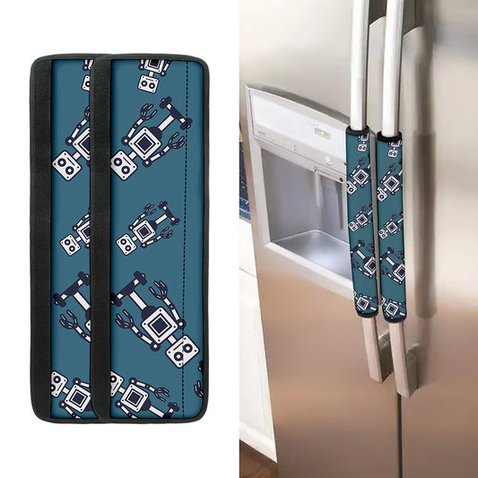 Robot Servant Pattern Print Refrigerator Handle Covers