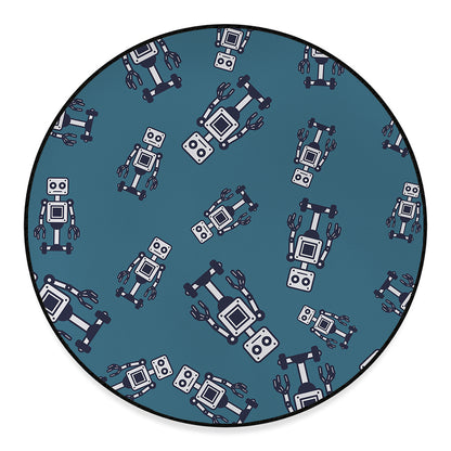 Robot Servant Pattern Print Round Floor Mat