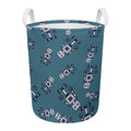 Robot Servant Pattern Print Round Laundry Basket