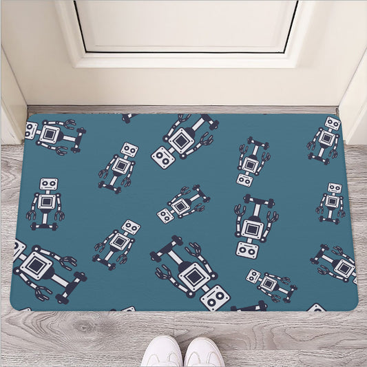 Robot Servant Pattern Print Rubber Doormat