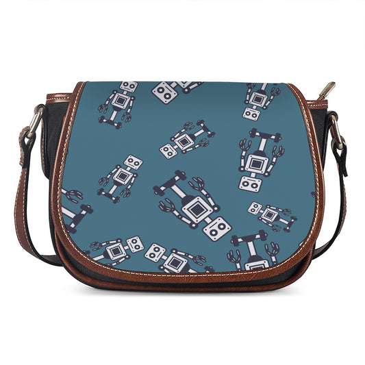 Robot Servant Pattern Print Saddle Bag
