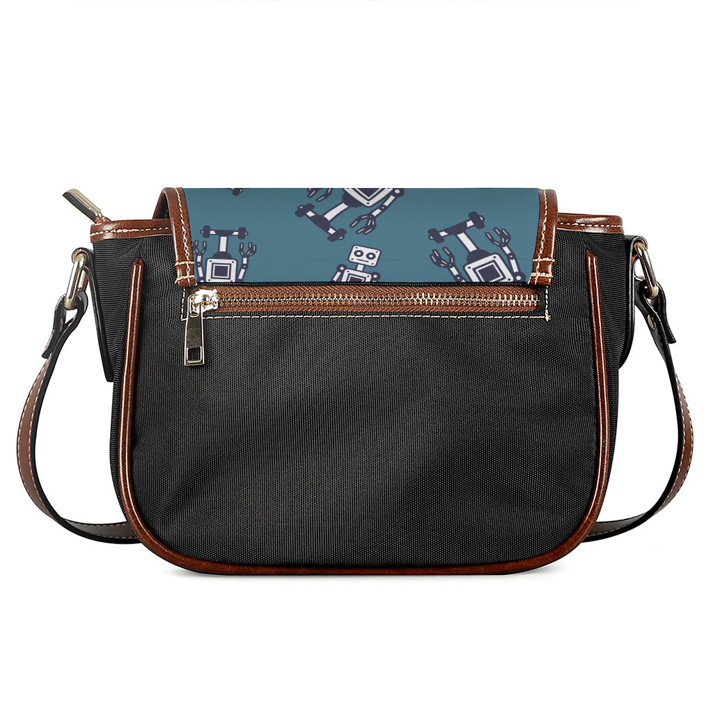 Robot Servant Pattern Print Saddle Bag