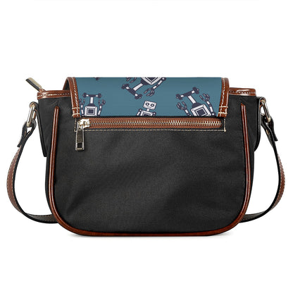 Robot Servant Pattern Print Saddle Bag