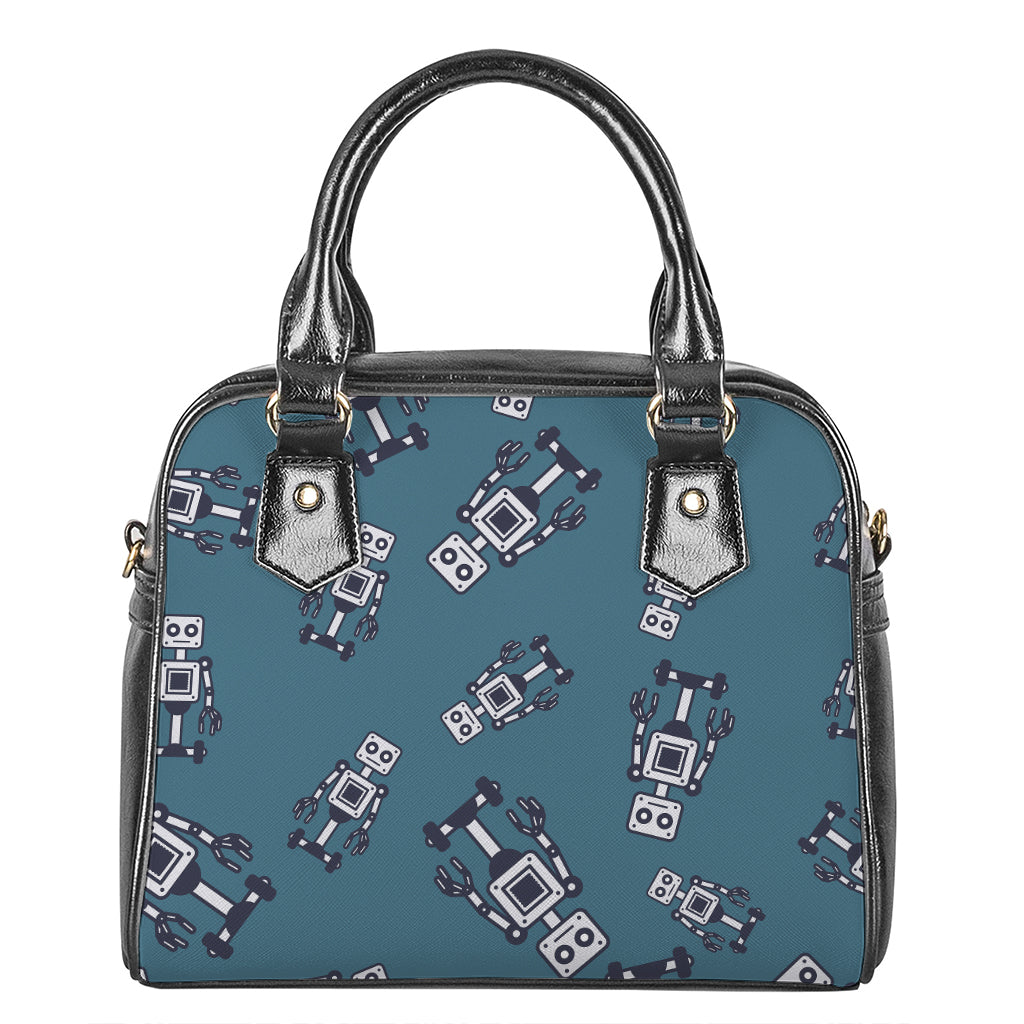 Robot Servant Pattern Print Shoulder Handbag
