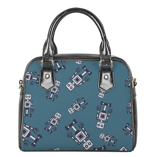 Robot Servant Pattern Print Shoulder Handbag