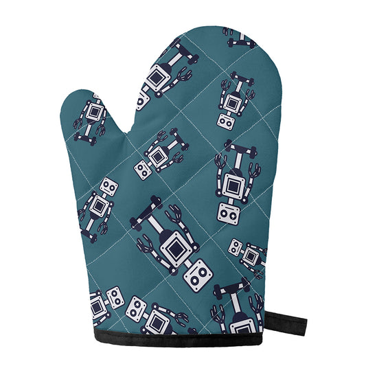 Robot Servant Pattern Print Single Oven Mitt