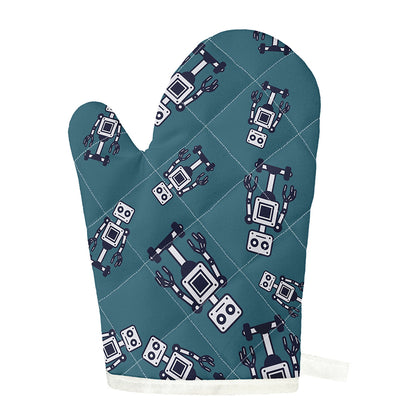 Robot Servant Pattern Print Single Oven Mitt