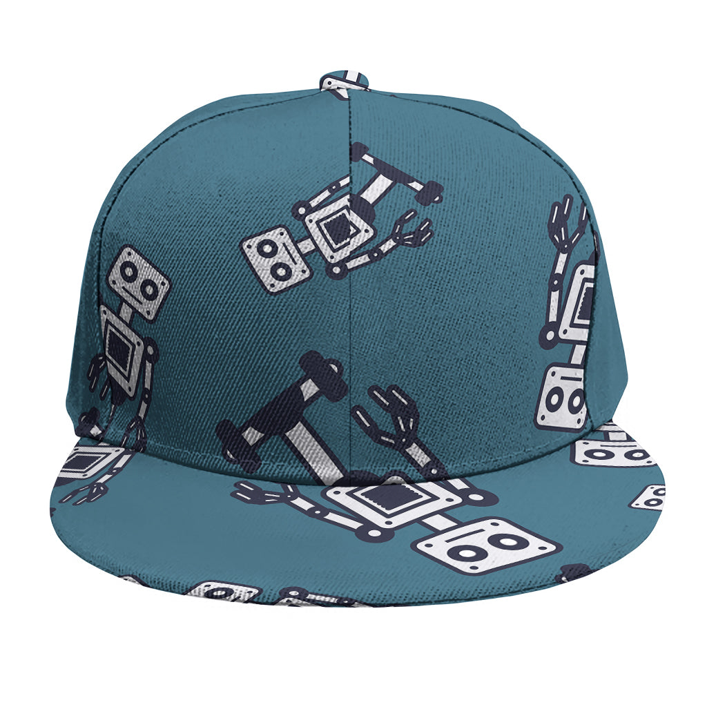 Robot Servant Pattern Print Snapback Cap