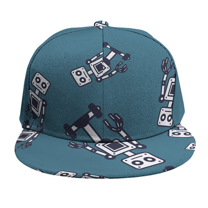 Robot Servant Pattern Print Snapback Cap