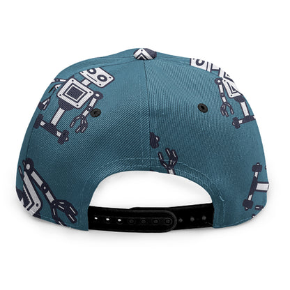 Robot Servant Pattern Print Snapback Cap