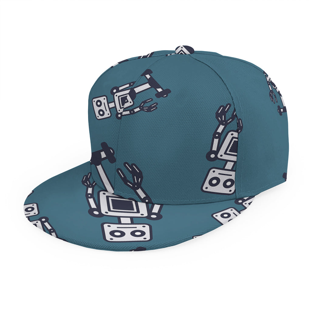 Robot Servant Pattern Print Snapback Cap