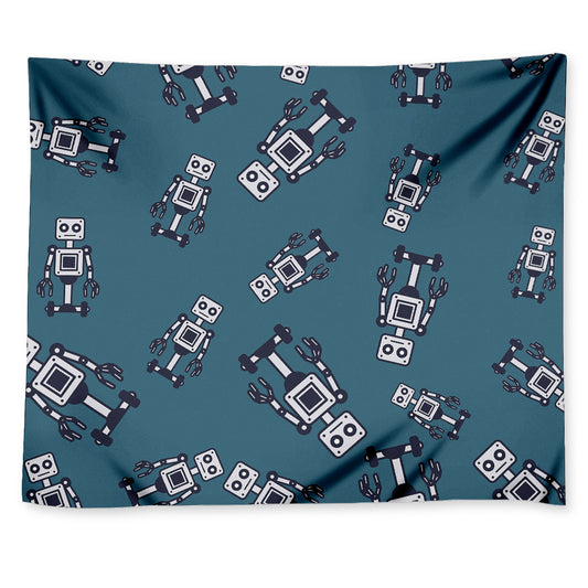 Robot Servant Pattern Print Tapestry