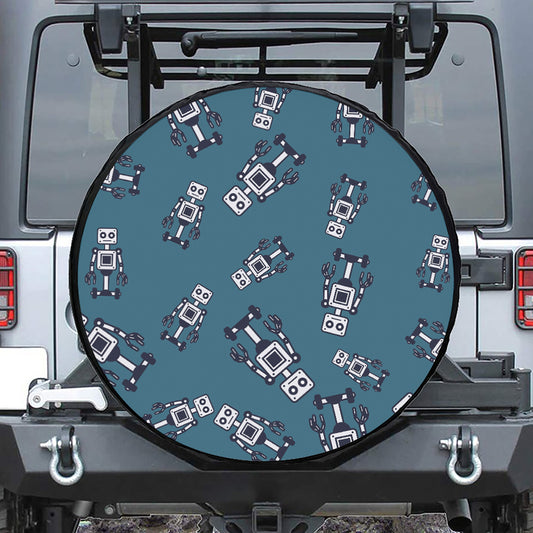 Robot Servant Pattern Print Tire Cover