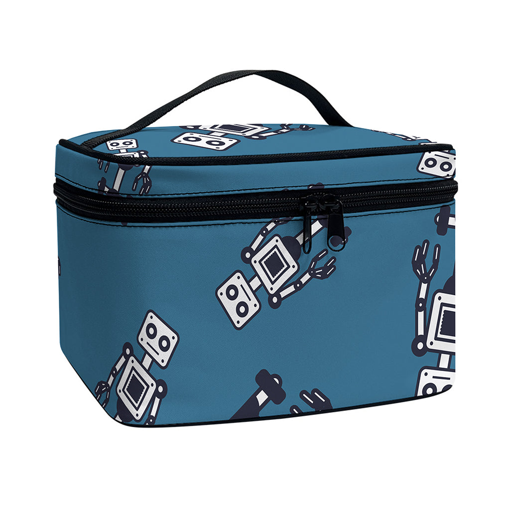 Robot Servant Pattern Print Travel Makeup Bag