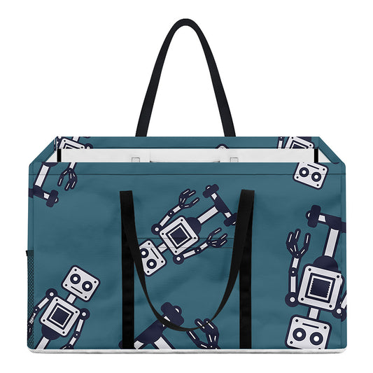 Robot Servant Pattern Print Utility Tote Bag