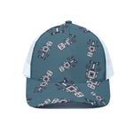Robot Servant Pattern Print White Mesh Trucker Cap