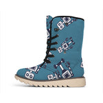 Robot Servant Pattern Print Winter Boots