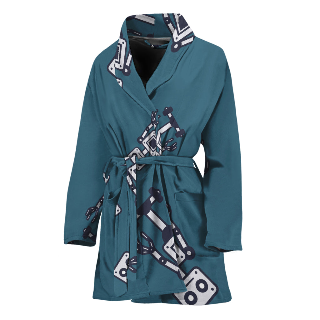 Robot Servant Pattern Print Women's Bathrobe